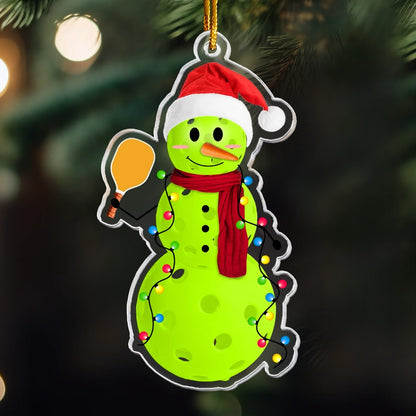 Personalisierter Weihnachtsschmuck – Padel spielender Schneemann