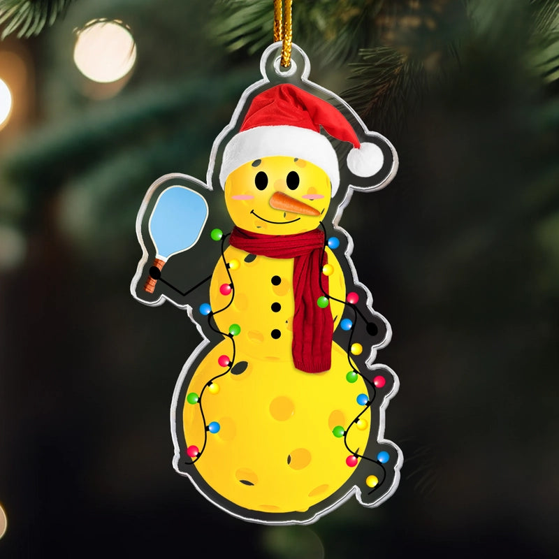Personalisierter Weihnachtsschmuck – Padel spielender Schneemann