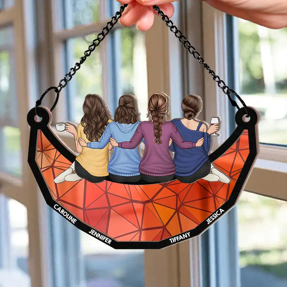 Personalisierter Sonnenfänger – Beste Freunde sitzen auf dem Mond