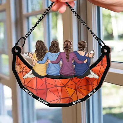 Personalisierter Sonnenfänger – Beste Freunde sitzen auf dem Mond