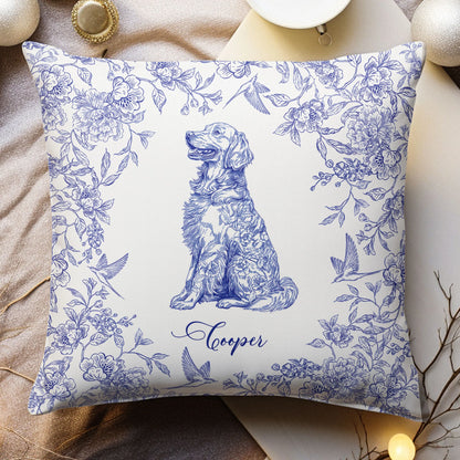 Personalisierter Kissenbezug – Toile de Jouy im Chinoiserie-Stil