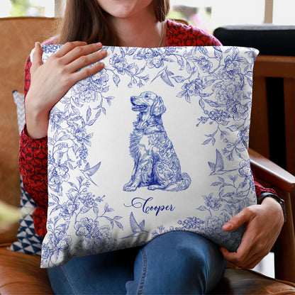 Personalisierter Kissenbezug – Toile de Jouy im Chinoiserie-Stil