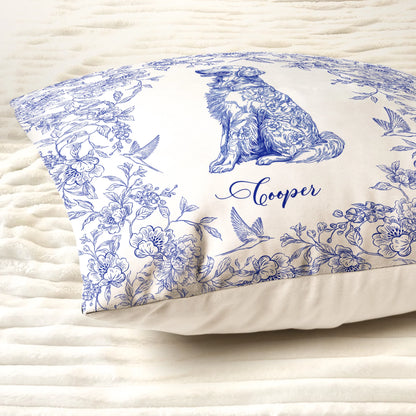 Personalisierter Kissenbezug – Toile de Jouy im Chinoiserie-Stil