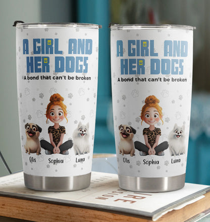 Personalisierter Thermobecher – Ein Mädchen und ihre Hunde
