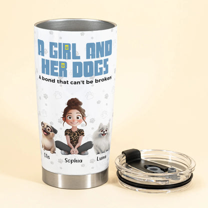 Personalisierter Thermobecher – Ein Mädchen und ihre Hunde
