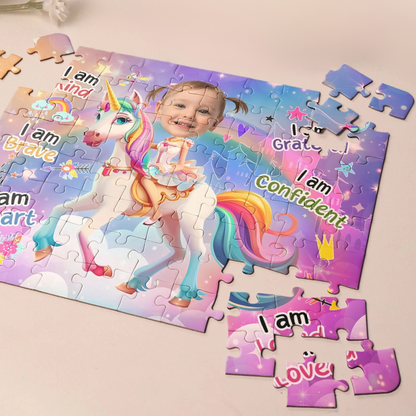 Personalisiertes Puzzle für Kinder – Einhornprinzessin