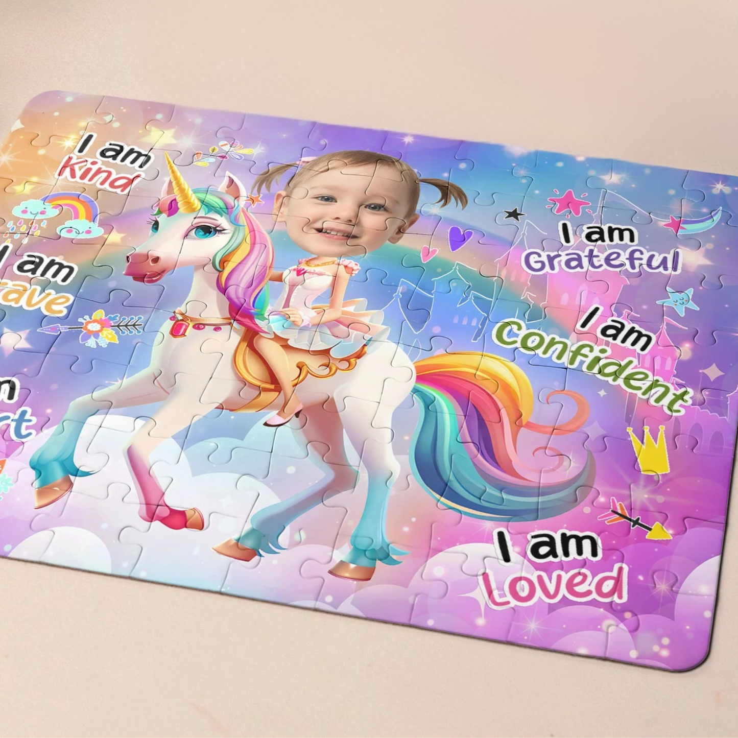 Personalisiertes Puzzle für Kinder – Einhornprinzessin