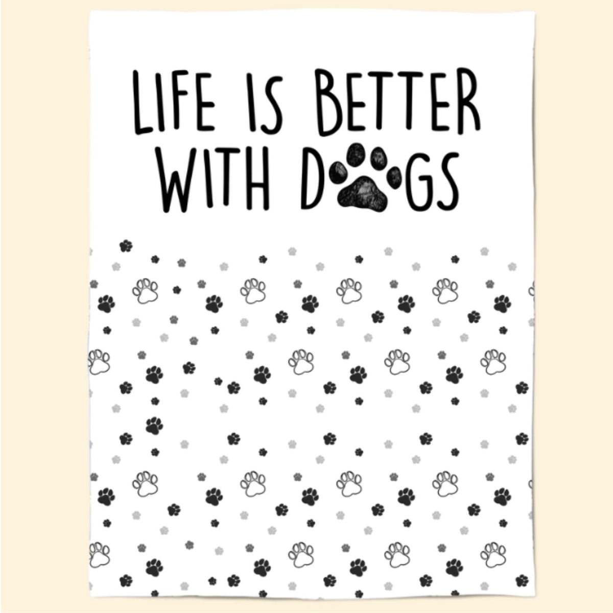 Personalisierte Decke / Handtuch – Das Leben ist schöner mit Hunden