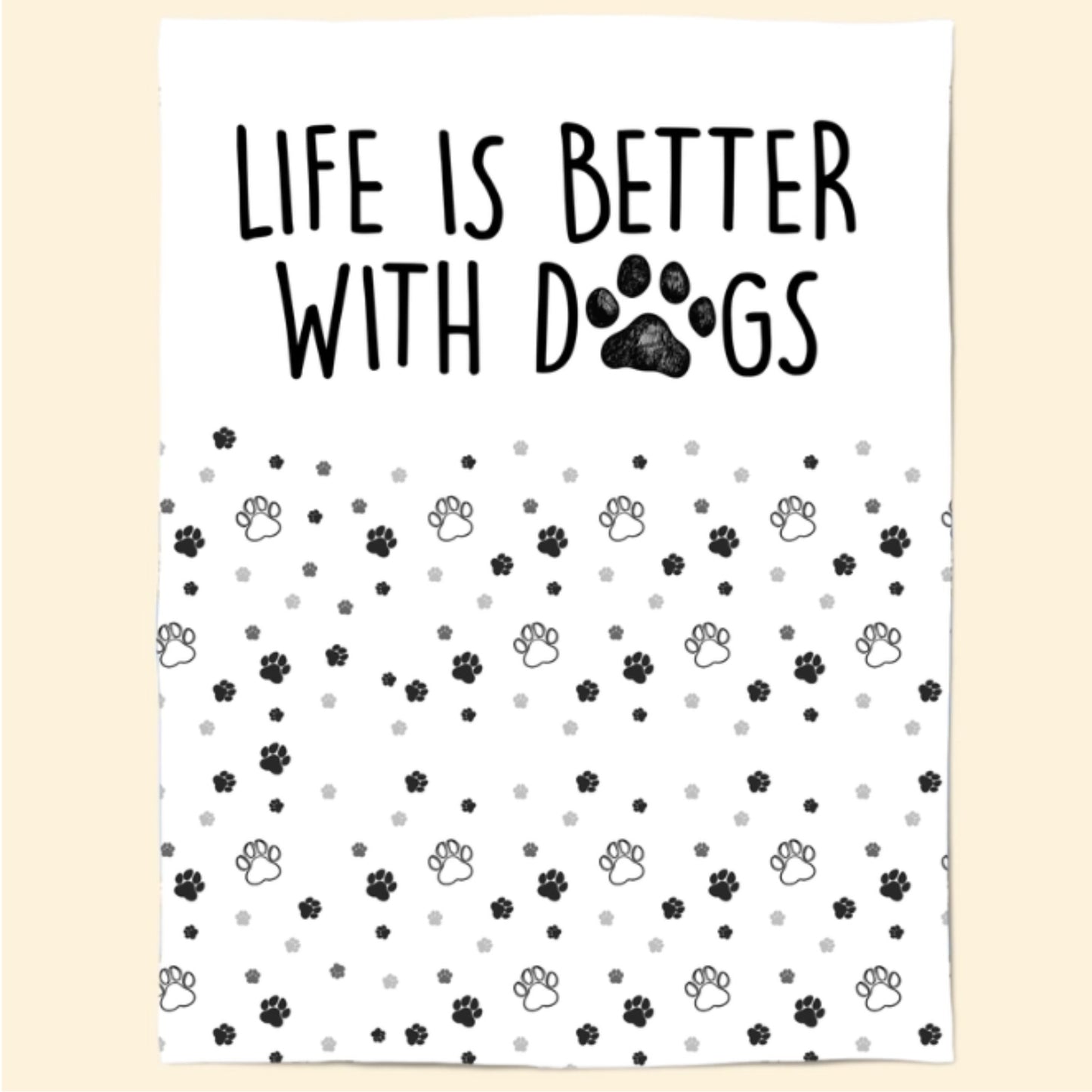 Personalisierte Decke / Handtuch – Das Leben ist schöner mit Hunden