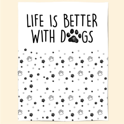 Personalisierte Decke / Handtuch – Das Leben ist schöner mit Hunden