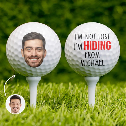 Personalisierter Golfball – Ich verstecke mich vor