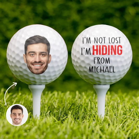 Personalisierter Golfball – Ich verstecke mich vor