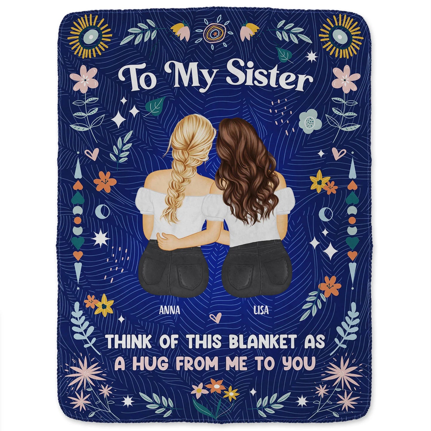 Personalisierte Decke – Geschenk für die Schwester