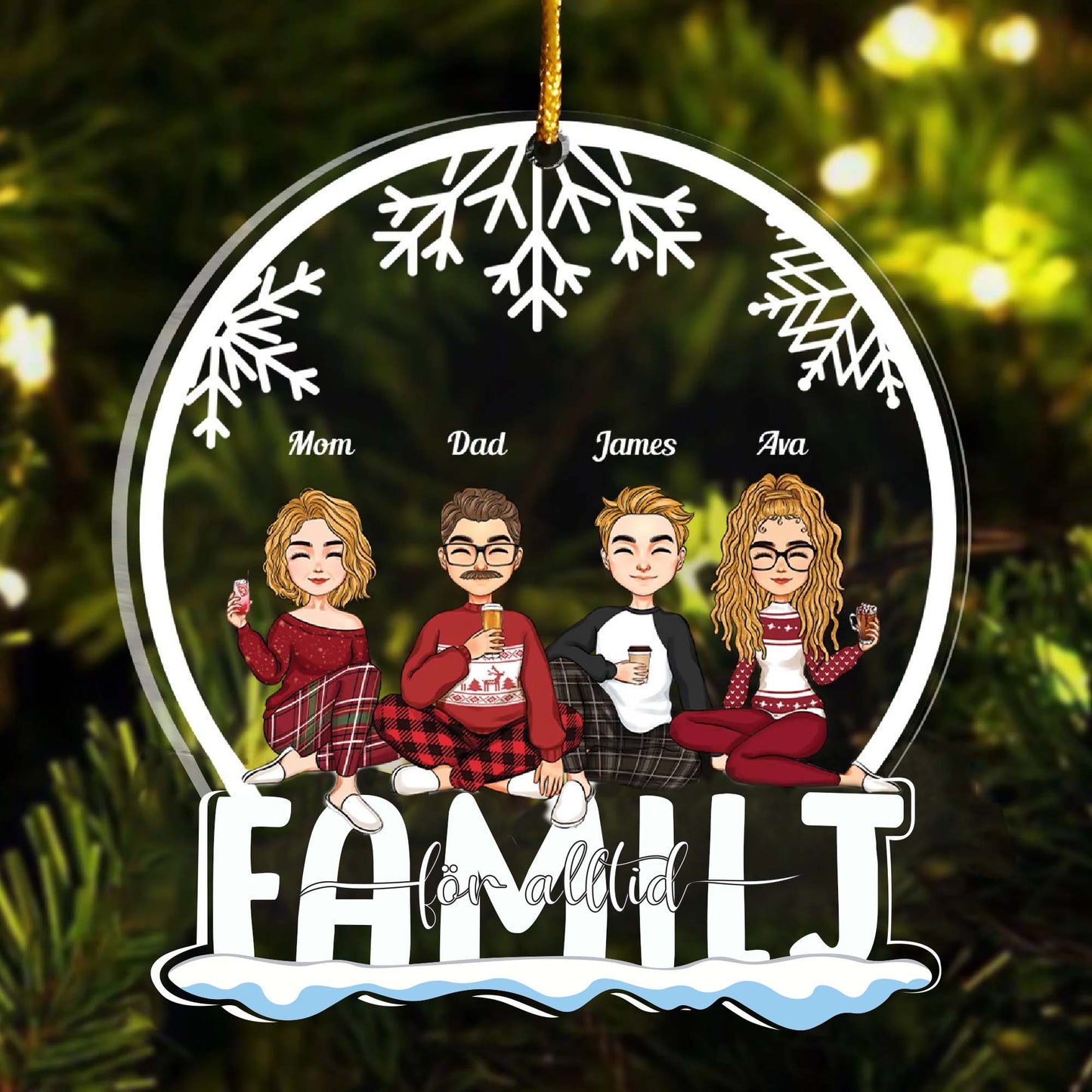 Personalisierte Weihnachtsdeko – Familie für immer