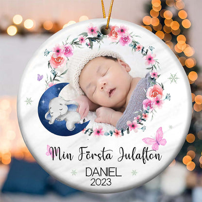 Personalisierte Weihnachtsdeko – Müdes Baby