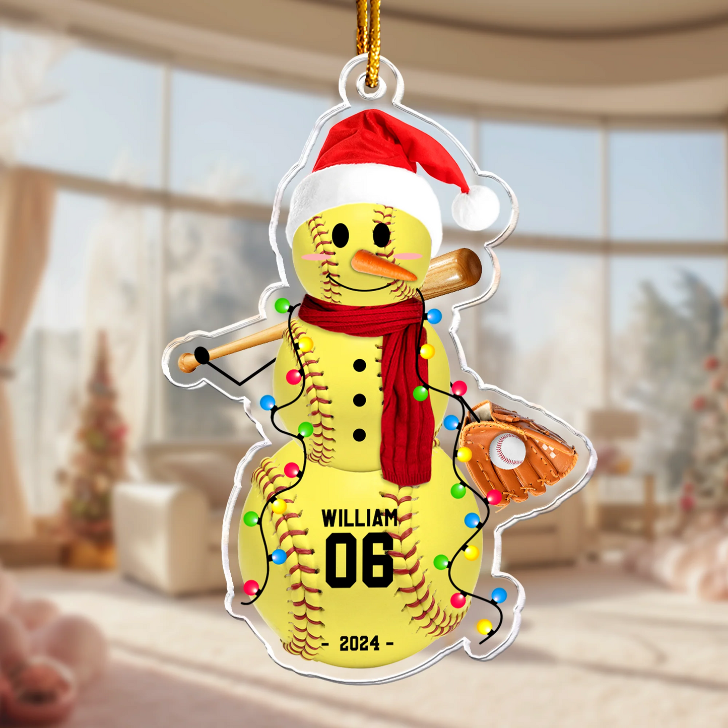 Personalisierte Weihnachtsdeko – Sportlicher Schneemann