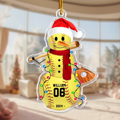 Personalisierte Weihnachtsdeko – Sportlicher Schneemann