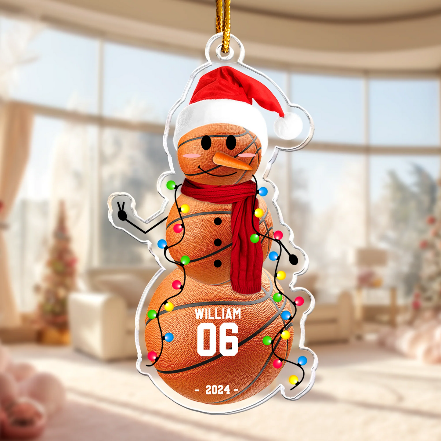 Personalisierte Weihnachtsdeko – Sportlicher Schneemann