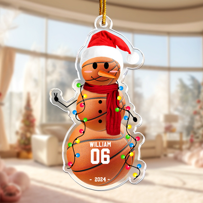Personalisierte Weihnachtsdeko – Sportlicher Schneemann