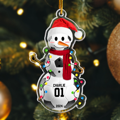 Personalisierte Weihnachtsdeko – Sportlicher Schneemann
