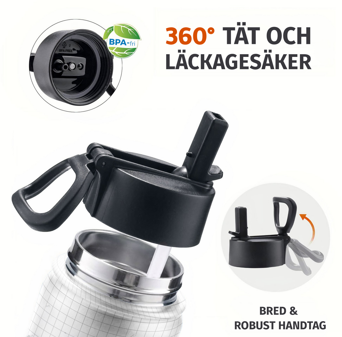 Personalisierte Trinkflasche für Kinder mit Strohhalm-Deckel (350 ml) – Back to School