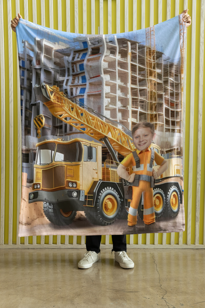 Personalisierte Decke / Handtuch – Kranwagen