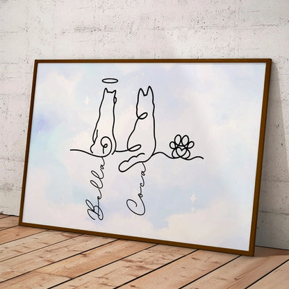 Personalisiertes Haustierposter – Hund Line-Art