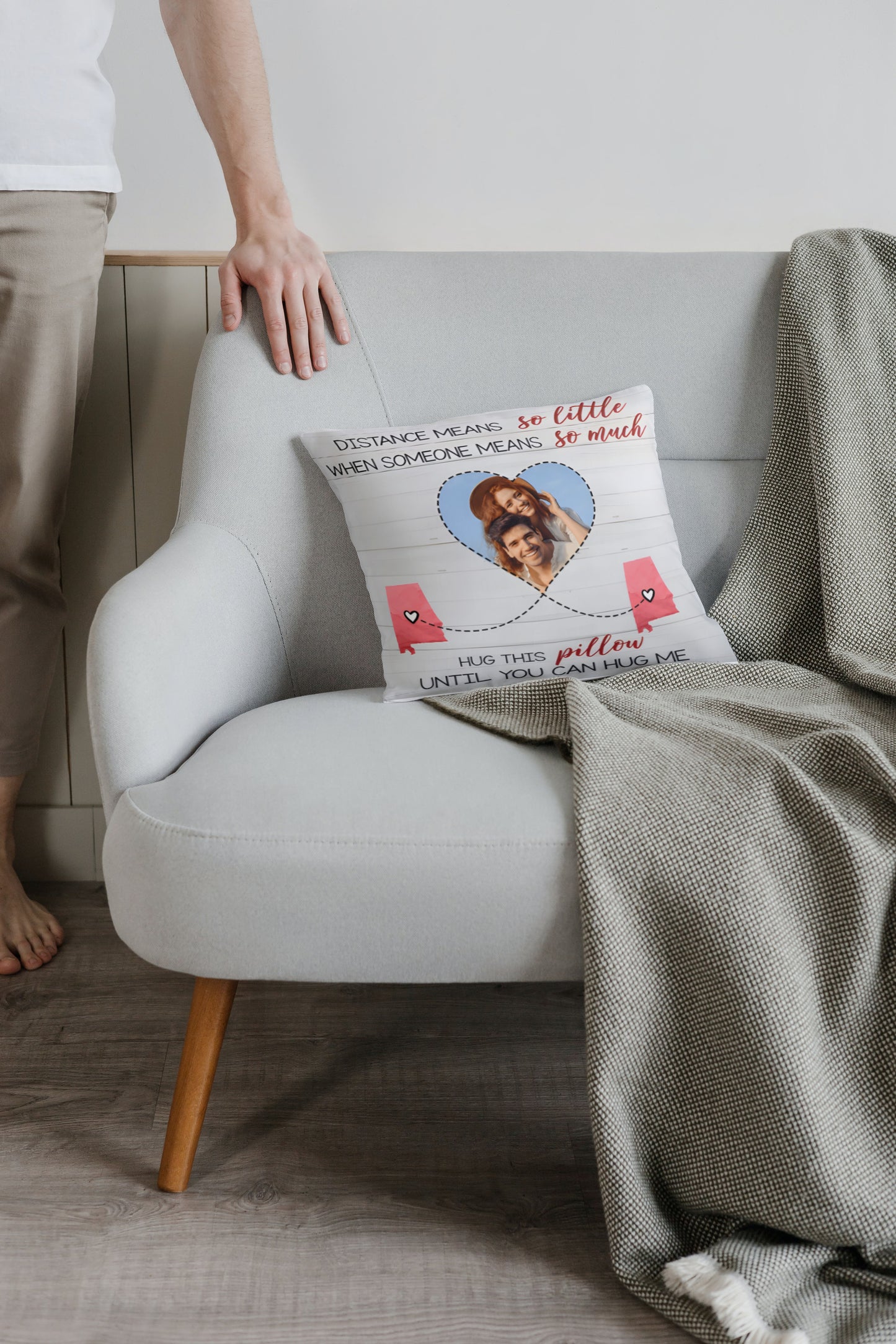 Personalisierter Kissenbezug – Distance Love