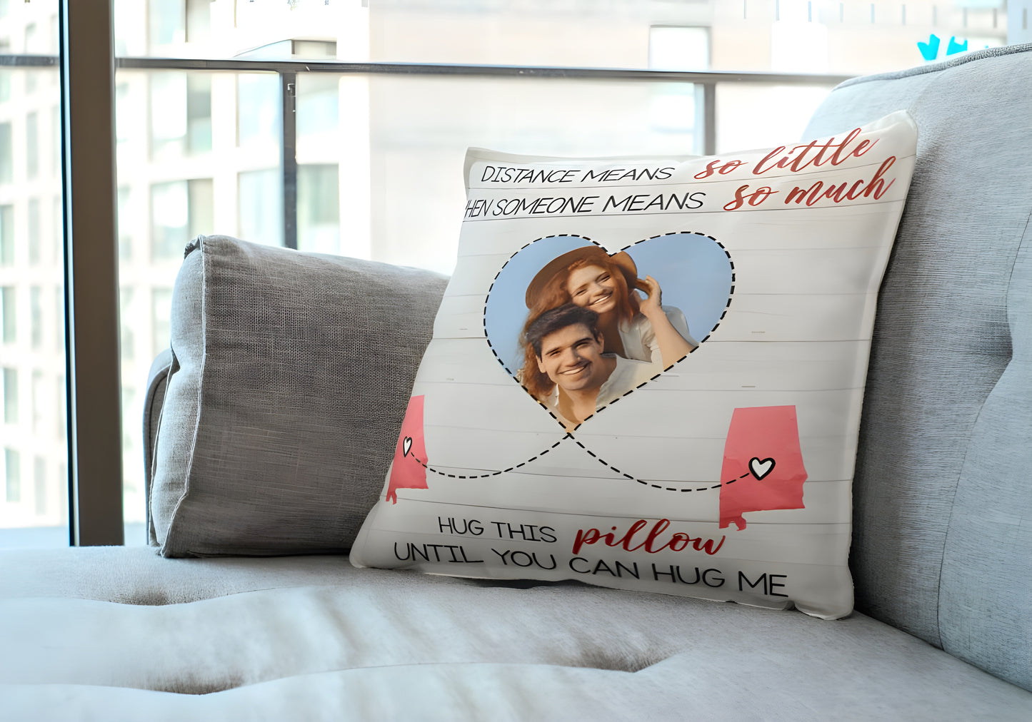 Personalisierter Kissenbezug – Distance Love