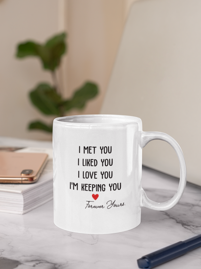 Personalisierte Tasse – Ich traf dich, ich mochte dich