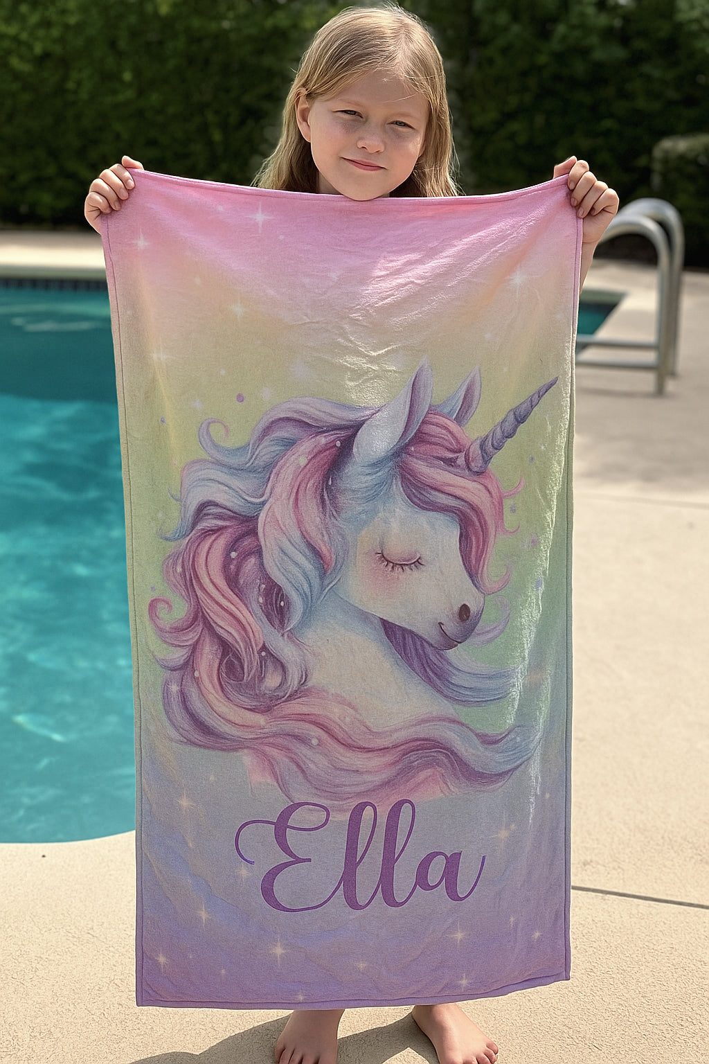 Personalisiertes Handtuch für Kinder – Einhorn