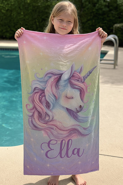Personalisiertes Handtuch für Kinder – Einhorn